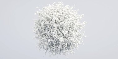 Beyaz topların soyut arkaplanı. 3d resimleme