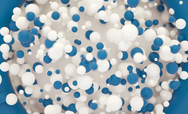 Fondo Abstracto Bolas Blancas Azules Ilustración Renderizado —  Fotos de Stock