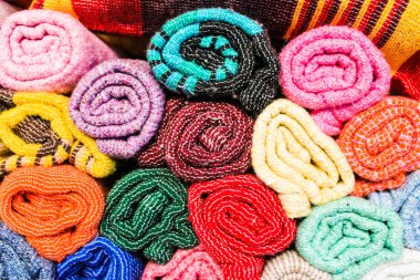 Havlu renkli ayrıntı kat