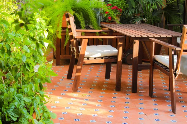 Rustikales Patio Detail außen — Stockfoto