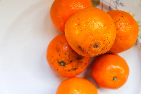 Some Mandarins  Fruit Details — Stock Photo, Image