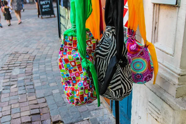 Vintage Bags Colourful Store — Stock Photo, Image