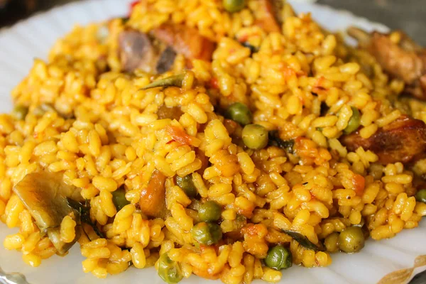 Paella Food Detail Closeup — 스톡 사진