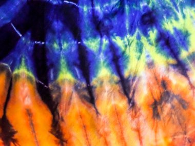 turuncu mavi el sanatları soyut batik muti-renk