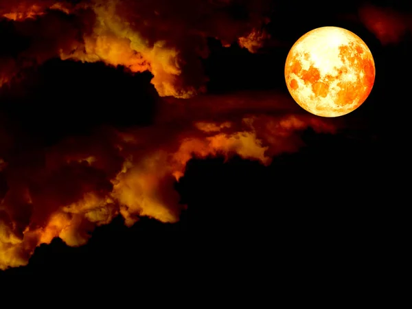 Super blood moon in gold sky in night — Stock Photo, Image