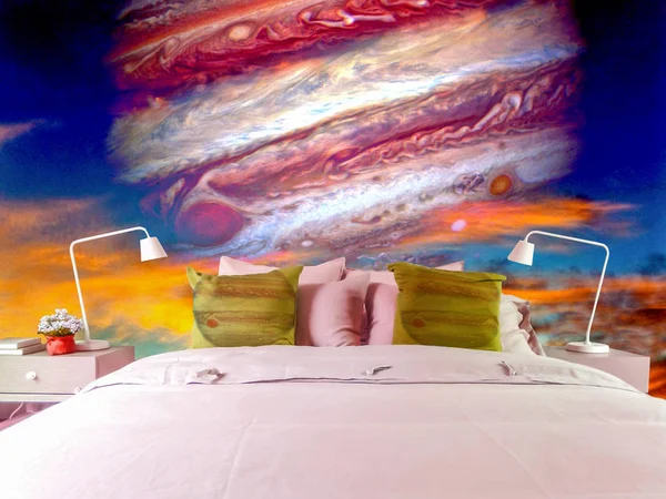 bedroom red eye of jupiter and sunset