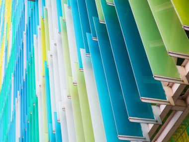 Akrilik plastik levha iç eğim satır ve alt mavi sarı