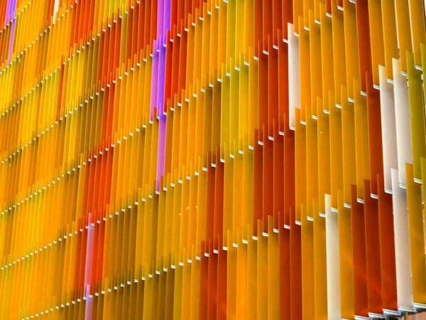 Acrylic plastic sheet interior five level and color orange yello — Stock Photo, Image