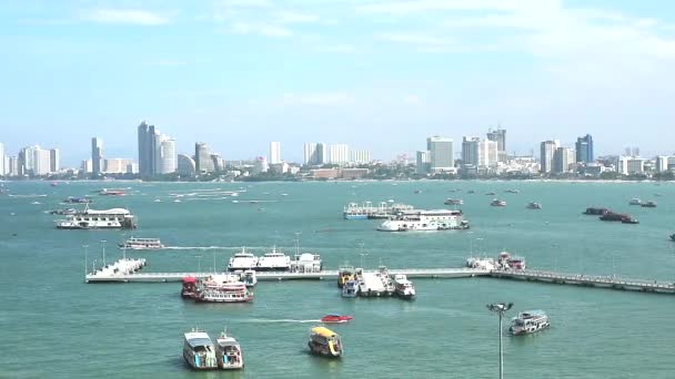 Bali hai muelle y pattaya ciudad velocidad barco conducción — Vídeo de stock