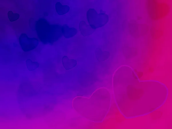 Розовые два сердца размывают сияние любви и розовое сердце — стоковое фото