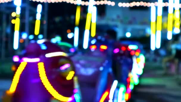 Blur refinery on the sky night and rainbow blurred light — Stock Video