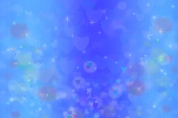 Голубой сердечной звезды радужный пузырь и маленькое сердце — стоковое фото