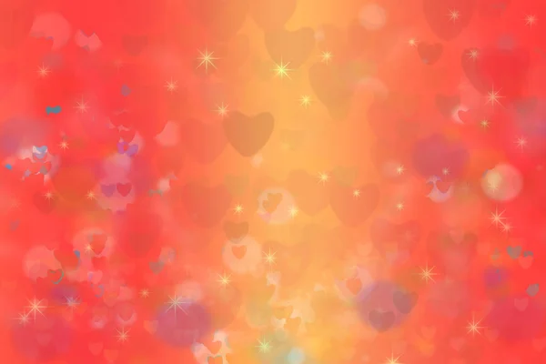 colorful heart star rainbow bubble and red heart abstract