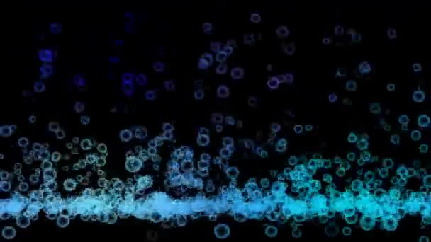 Abstract aqua water bubbles floating floor bounce black isolated — Stock Video