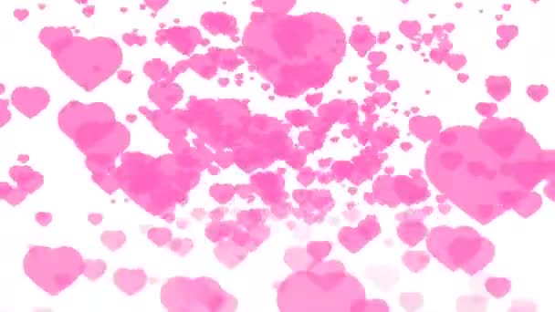 Chonburi, Thaïlande, 30 déc. 2019, millions de texte de compte de cœurs roses aiment voler fond isolé 