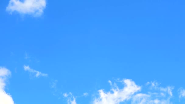 Czysta sterta biała chmura porusza się na błękitnym niebie czas upływu — Wideo stockowe
