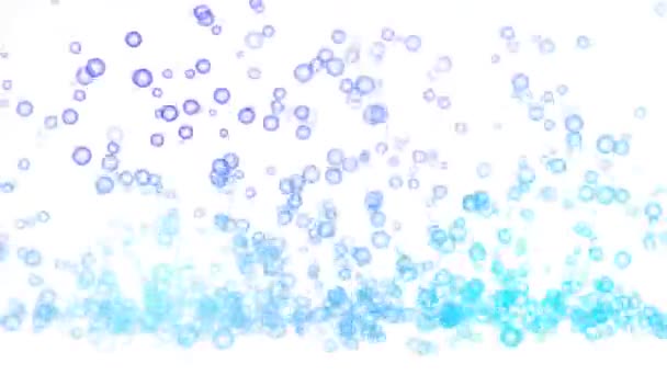 Abstracto aqua burbujas de agua flotante suelo rebote aislado fondo — Vídeos de Stock
