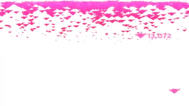 Cuori rosa che volano con conteggio e testo valentino e spazio copia — Video Stock