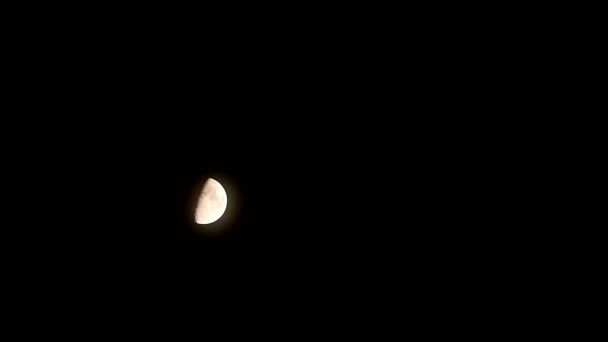 半夜半夜空に月が移動時間の経過 — ストック動画