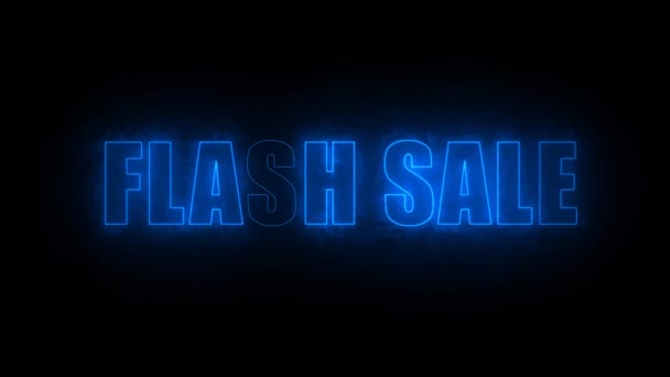 Flash sprzedaż elektryczny znak świecący koniec offset 2 sekundy — Wideo stockowe