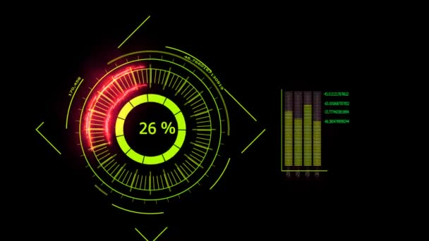 Digital mätare effekt energi röd lastning teknik effekt — Stockvideo