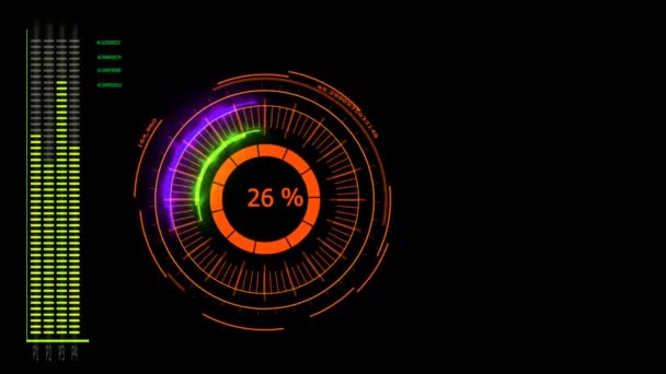 Digitaler Stromzähler Energie Technologie Animation Ladeeffekt Dunkelorange — Stockvideo