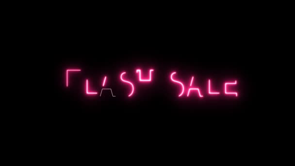 Flash sale neon mark glow end offset 2 seconds — стоковое видео