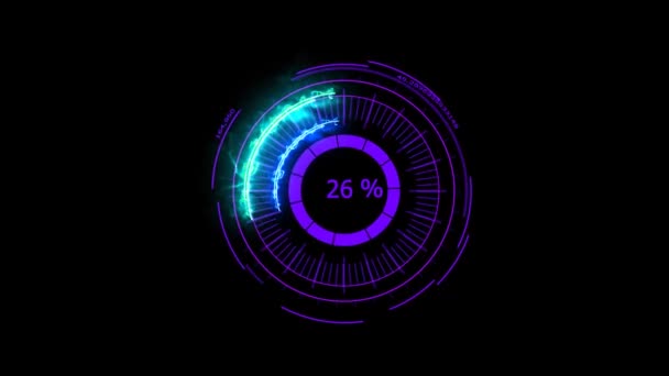 Compteur numérique puissance énergie pourpre puissant autour de l'animation pour la publicité et la bannière — Video