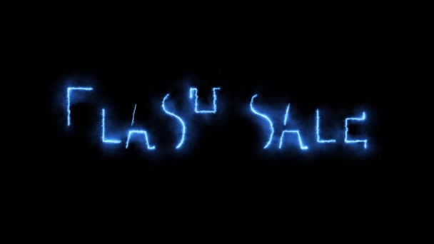 Flash sale blue energize mark glow end offset animation for advertise and banner — Stock Video