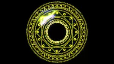 12 zodyak ve dodecagon ateş gücü güçlü sarı büyü etrafını sardı.