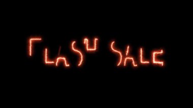 flash sale orange red energy mark glow end offset for banner and advertise