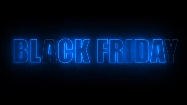 Black Friday Text Electric Mark Glühen Ende Offset für Banner und Werbung — Stockvideo