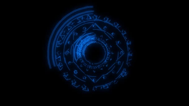 magie six étoiles bleu énergie tourner lentement apparaissent pour la bannière et la publicité 