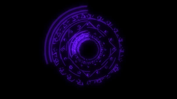 magie six étoiles pourpre énergie tourner lentement apparaissent pour la bannière et la publicité 