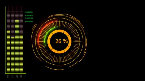 Digitale meter power energy rood oranje voor banner en reclame — Stockvideo