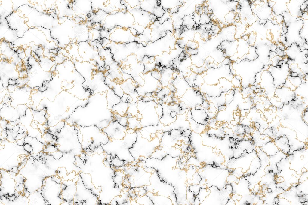 black and white marble and gold mineral luxury interior wall tile and floor pattern background