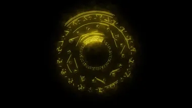 Sihirli yıldız sarı enerji yavaş döner pankart ve analiz reklamları için görünür