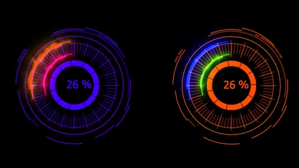 Digitale Zählerleistung Energie rot orange Fusion leistungsstark für Banner und Analyse werben — Stockvideo