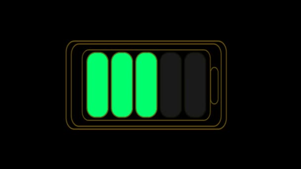 Batterieladegerät Regenbogen ändern Farbe, wenn Zeitleiste — Stockvideo
