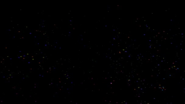 Étincelles de flamme arc-en-ciel brûlantes sur flotteur vers le haut sur écran noir 