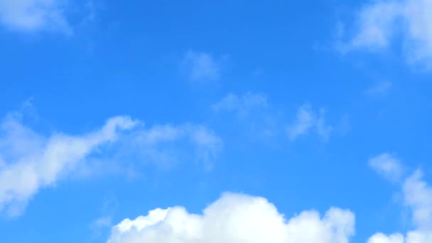 Cielo azul montón nube blanca en movimiento por el tiempo laspe — Vídeos de Stock