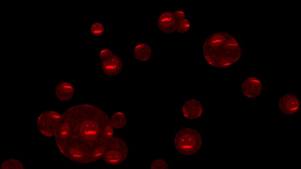 Virus covid bola mala cara era la mutación y volar en el aire — Vídeos de Stock