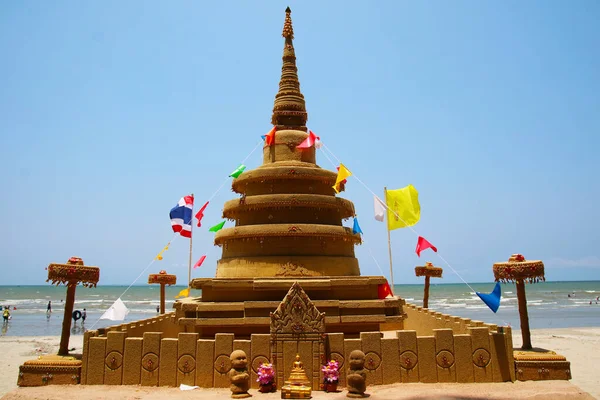 Pagoda Arena Festival Songkran Representa Con Fin Tomar Los Restos — Foto de Stock