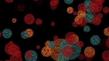 Virüs covid top mutasyonu turuncu renk ve mavi normal virüs yavaş hareket ediyor