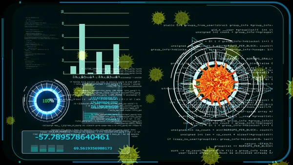 Virus Covid Ψηφιακή Ανάλυση Γραφήματος Για Την Εύρεση Εμβολίου Και — Φωτογραφία Αρχείου