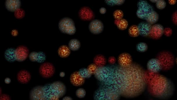 Virus covid mutation flamma lava färg och orange normalt virus långsam rörelse — Stockvideo