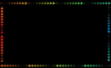 Çift üçgen gökkuşağı sınır çizgisi yavaşça karardı.