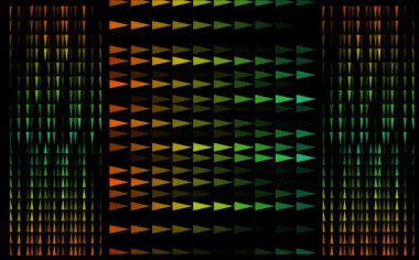 Üçgen desen ve küçük gökkuşağı yavaş yavaş karardı hepsi siyah ekrandaki çizgide.