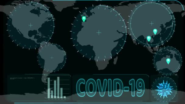 Радар сканирования для обнаружения вируса Covid 19 в стране распространился по всему миру — стоковое видео