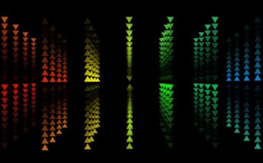 Üçgen gökkuşağı yukarı ve aşağı 3D yavaş hepsi siyah ekrandaki çizgide soldu